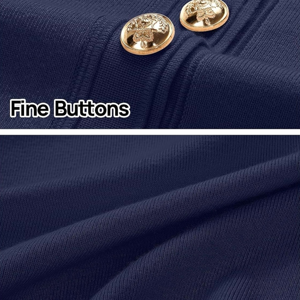 NWT Merokeety medium navy knit button dress - Picture 5 of 5